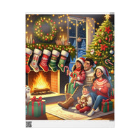 Comfy Family Hearth Gift Wrap, Christmas Fireplace Wrapping Paper, Nostalgic Winter Holiday Wrapping Paper Roll, Festive Xmas Present Wrap