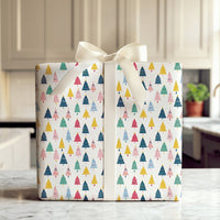 Modern Rainbow Xmas Tree Gift Wrap, Colorful Christmas Tree Wrapping Paper, Whimsical Holiday Wrapping Paper, Festive Present Paper Roll
