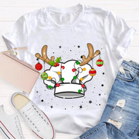 Humorous Holiday Baker Cook Shirt, Christmas Chef Hat Snowflake T-Shirt, Christmas Cooking Lights Tee, Kitchen Baking Christmas T-Shirt