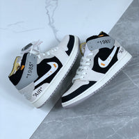 Mid Top Sneakers, White Colorway, Lace Up Design, Casual Gift for Sneaker Fans