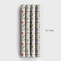 Winter Pine Christmas Wrapping Paper, Watercolor Ornaments Wrapping Paper, Botanical Holiday Wrapping Paper Roll, Festive Present Gift Wrap