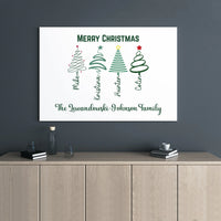 Custom Holiday Canvas Wall Art, Personalized Family Christmas Tree Canvas Print, Christmas Tree Canvas Decor, Holiday Family Present