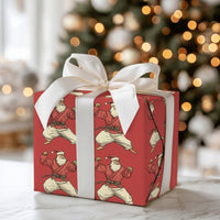 Martial Arts Gift Wrap, Karate Santa Christmas Wrapping Paper, Humorous Judo Santa Holiday Wrapping Paper, Black Belt Santa Gift Wrap Roll