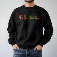 Santa Reindeer Wiener Dog Crewneck, Christmas Dachshund Sweatshirt, Holiday Dachshund Pullover, Dachshund Christmas Sweater, Xmas Present