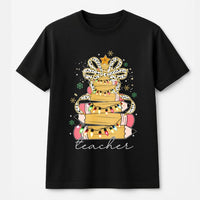 Adorable Educator Holiday Tee, Pencil Tree Bow Teacher Christmas Shirt, Festive School Christmas T-Shirt, Winter Graphic Shirt, Teacher Present