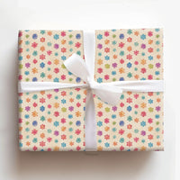 Retro Winter Holiday Gift Wrap, Colorful Snowflake Christmas Wrapping Paper, Pastel Snowflake Wrapping Paper Roll, Vintage Xmas Gift Wrap