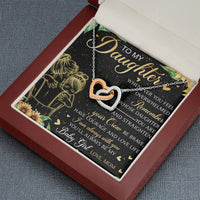 Interlocking Hearts Pendant Necklace, To My Daughter Necklace, Cubic Zirconia Heart Necklace, Birthday Graduation Christmas Present from Mom