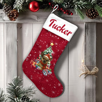 Adorable Dog Breed Holiday Stocking, Personalized Chihuahua Christmas Stocking, Custom Puppy Xmas Stocking, Pet Lover Holiday Decor Present