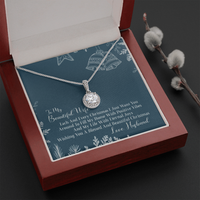 Cushion Cut Pendant, Eternal Hope Necklace for Wife, Cubic Zirconia Necklace, White Gold Stainless Steel Jewelry, Christmas Necklace Present