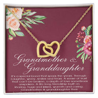 Surgical Steel Heart Pendant, Grandmother and Granddaughter Interlocking Hearts Necklace, Sentimental Birthday Christmas Present for Nana