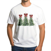 Coquette Christmas Tree T-Shirt, Christmas Tree Bow T-Shirt, Red Bow Holiday Graphic T-Shirt, Adorable Xmas Winter Tee, Festive Present for Women