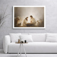 Holy Birth of Jesus Canvas Art, Nativity Scene Canvas Print, Christian Home Decor Canvas, Christmas Nativity Wall Art, Religious Wall Art