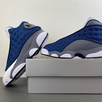 Low Top Sneakers, Blue White Gray Colorway, Lace Up Design, Casual Gift for Sneaker Fans