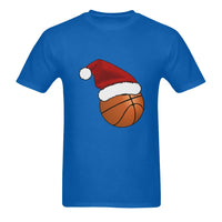 Christmas Basketball Shirt, Santa Hat Basketball T-Shirt, Holiday Baller Graphic Tee, Two Sided Sports Tee, Basketball Fan Christmas Present