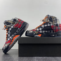 Retro Low Top Sneakers, Black Orange Colorway, Lace Up Design, Casual Gift for Sneaker Fans