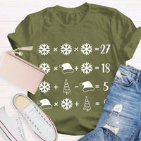 Snowflake Santa Hat Tree Shirt, Math Teacher Christmas T-Shirt, Humorous Math Holiday Tee, Teacher Christmas Present