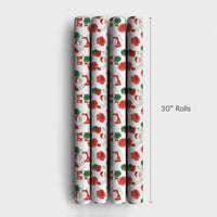 Humorous Pom-Pom Holiday Gift Wrap, Cheerleader Santa Christmas Wrapping Paper, Whimsical Santa Claus Wrapping Paper, Novelty Xmas Gift Wrap