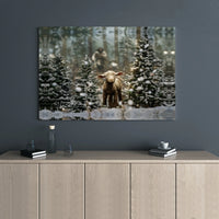 Snowy Christmas Forest Canvas Print, Jesus the Good Shepherd Canvas Art, Christian Winter Landscape Canvas, Religious Holiday Wall Decor