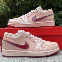 Low Top Sneakers, Pink Red Colorway, Valentine Design, Lace Up Design, Casual Gift for Sneaker Fans
