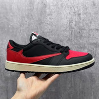 Low Top Sneakers, Black Red Colorway, Reverse Hook Design, Lace Up Design, Casual Gift for Sneaker Fans