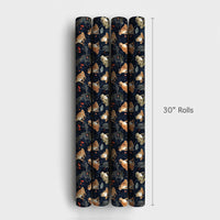 Botanical Nature Holiday Gift Wrap, Watercolor Frog Wrapping Paper, Christmas Frog Wrapping Paper, Winter Holly Berry Floral Wrapping Paper