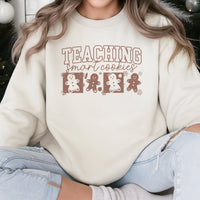 Gingerbread Teacher Christmas Crewneck, Teaching Smart Cookies Sweatshirt, Adorable School Educator Holiday Pullover, Festive Classroom Sweater