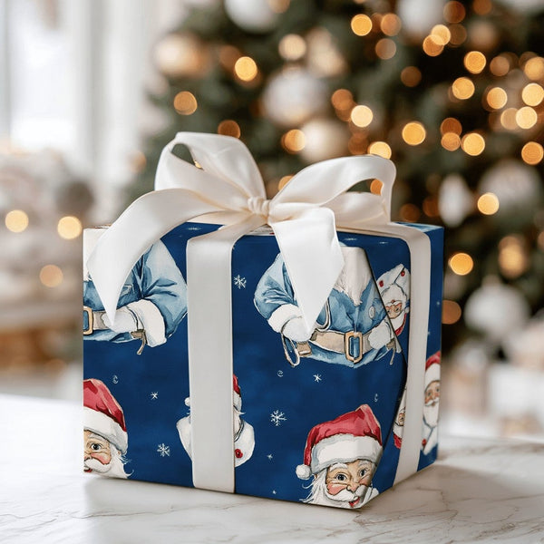 Medical Scrubs Santa Gift Wrap, Doctor Santa Christmas Wrapping Paper, Nurse Holiday Wrapping Paper, Healthcare Worker Xmas G