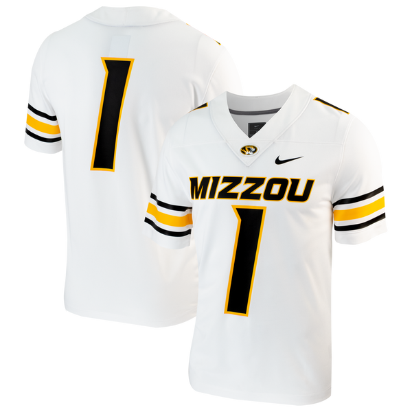 #1 Missouri Tigers Replica Football Jersey - White