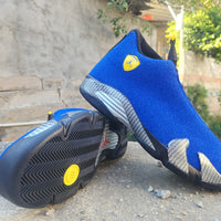 Mid Top Sneakers, Blue Colorway, Lace Up Design, Casual Gift for Sneaker Fans