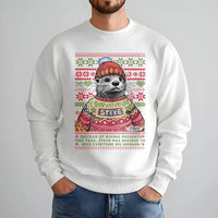 Humorous Xmas Otter Sweater, Steve the Otter Christmas Sweatshirt, Adorable Animal Holiday Sweatshirt, Retro Winter Pullover