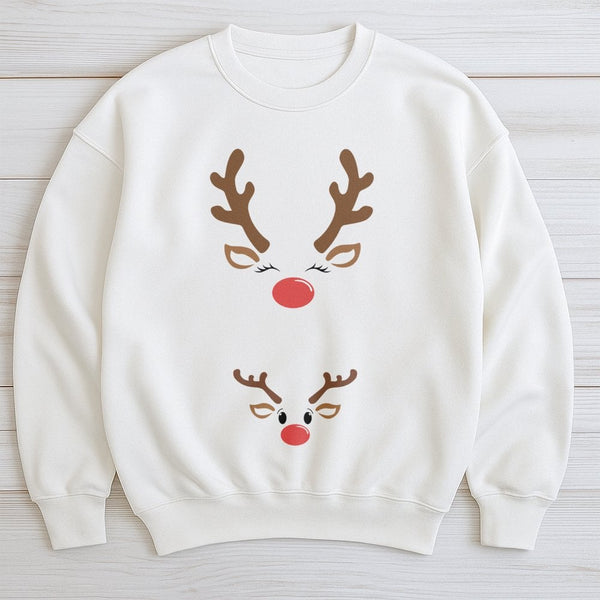 Mommy and Baby Holiday Shirt, Reindeer Pregnancy Announcement Sweatshirt, Expecting Mom Christmas Crewneck, Adorable Maternit