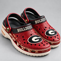 UGA Crimson Study - Bold Lettering, Oval Emblem and Clog Presence