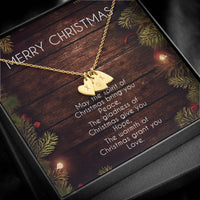 Hand Stamped Letter Charm Necklace, Personalized Heart Initial Necklace, 18k Gold Finish Pendant Necklace, Christmas Present for Her