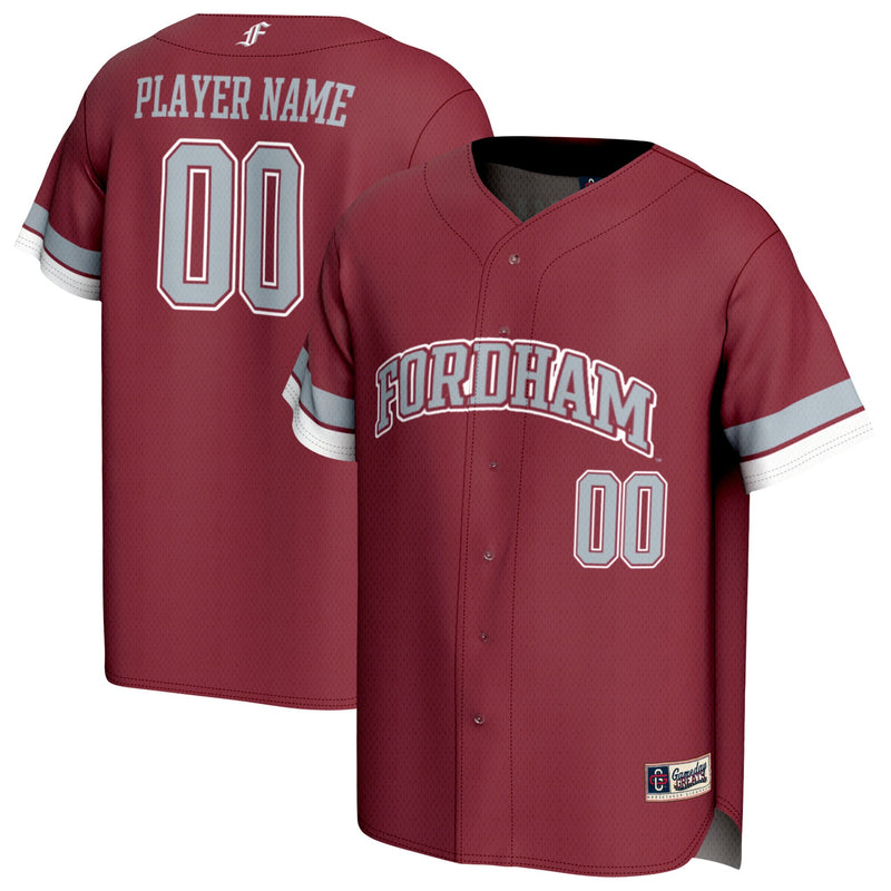 Fordham Rams Lightweight Collegiate Baseball NIL Pick-A-Player Fashion Jersey - Maroon