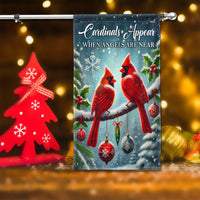 Winter Cardinal Christmas Yard Flag, Cardinals Appear When Angels Are Near Garden Flag, Double-Sided Memorial Lawn Banner Flag