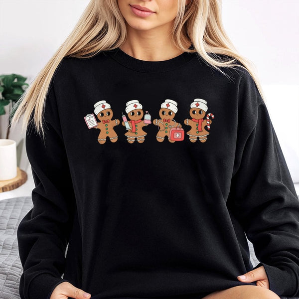Adorable Nurse Holiday Crewneck, Gingerbread Nurse Christmas Sweatshirt, Gingerbread Medical Sweater, Xmas Nurse Pullover, Nu
