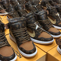 Sneakers, Brown Black Colorway, Lace Up Design, Casual Gift for Sneaker Fans