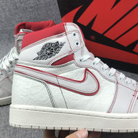 High Top Sneakers, White Red Colorway, Lace Up Design, Casual Gift for Sneaker Fans
