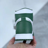 Low Top Sneakers, White Green Colorway, Lace Up Design, Casual Gift for Sneaker Fans