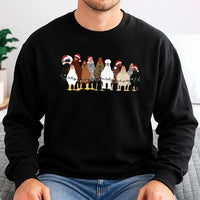 Festive Farm Animal Holiday Lights Graphic Crewneck, Christmas Chicken Sweatshirt, Adorable Winter Pullover, Chicken Lover Present