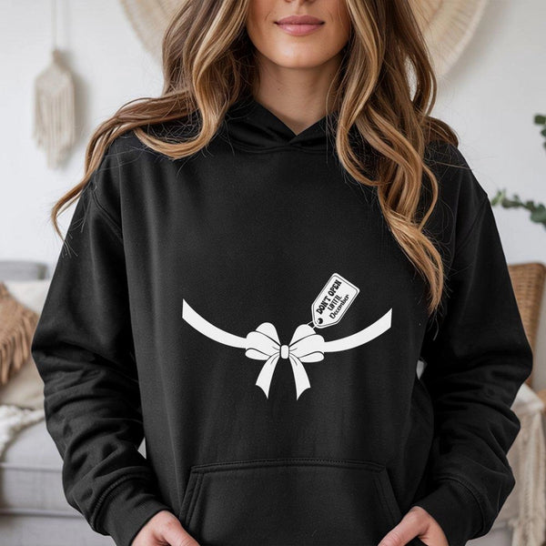 Dont Open Until December Sweatshirt, Christmas Pregnancy Announcement Hoodie, Expecting Mom Xmas Pullover, Baby Reveal Presen