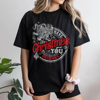 Humorous Sarcastic Holiday Shirt, Krampus Christmas T-Shirt, Retro Anti Christmas Graphic Tee, Vintage Spooky Xmas T-Shirt, Dark Humor Present