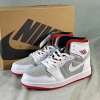 High Top Sneakers, Gray White Colorway, Lace Up Design, Casual Gift for Sneaker Fans