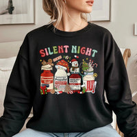 Medical Holiday Sweatshirt, Silent Night Nurse Christmas Sweatshirt, ICU Doctor Crewneck Sweatshirt, Humorous Nurse Sweater, Healthcare Present