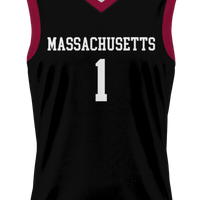 #1 UMass Minutemen Lightweight Basketball Jersey - Black