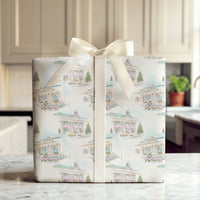 Watercolor New York Christmas Wrapping Paper, NYC Grand Central Gift Wrap, Snowy City Yellow Cab Gift Wrapping Paper, Holiday Present Wrap