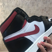 Sneakers, Black White Burgundy Colorway, Lace Up Design, Casual Gift for Sneaker Fans