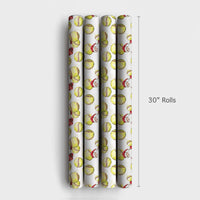 Sports Softball Christmas Gift Wrap, Softball Santa Wrapping Paper, Yellow Softball Holiday Wrapping Paper, Softball Player Xmas Gift Wrap