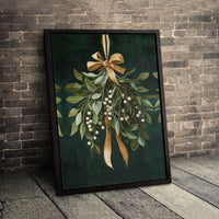 Festive Botanical Mistletoe Painting, Mistletoe Wall Art Digital Download, Winter Mistletoe Print, Christmas Decor Printable Art