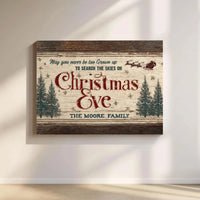 Custom Family Name Holiday Canvas Print, Personalized Christmas Canvas Wall Art, Rustic Farmhouse Decor, Xmas Keepsake Canvas Present